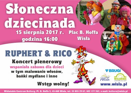 Plakat dotyczący koncertu plenerowego dla dzieci